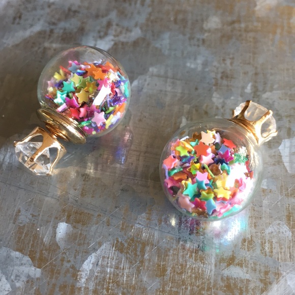 Rainbow Double Stud Earrings - Picture 3 of 6
